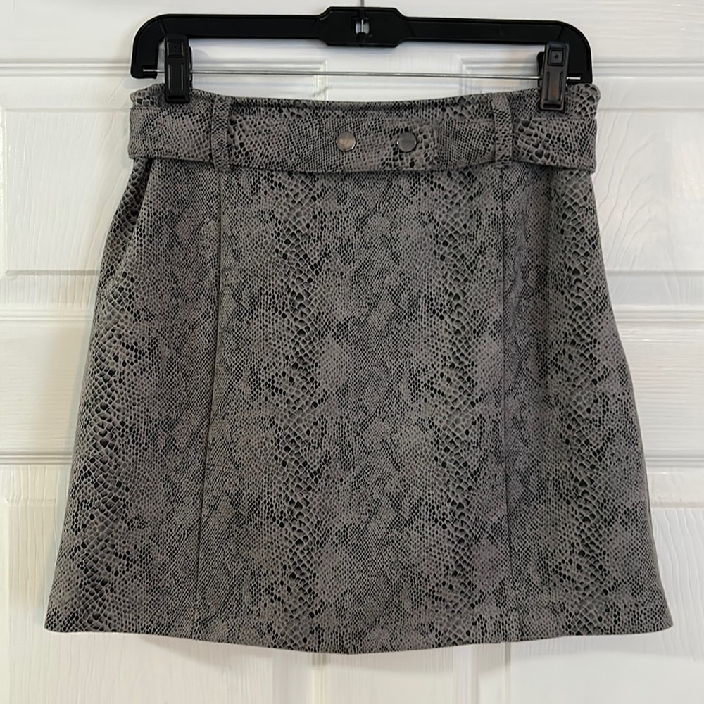 Faux suede snakeskin skirt